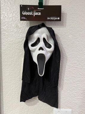 Scream Costume Mask - White & Black Ghost Face New